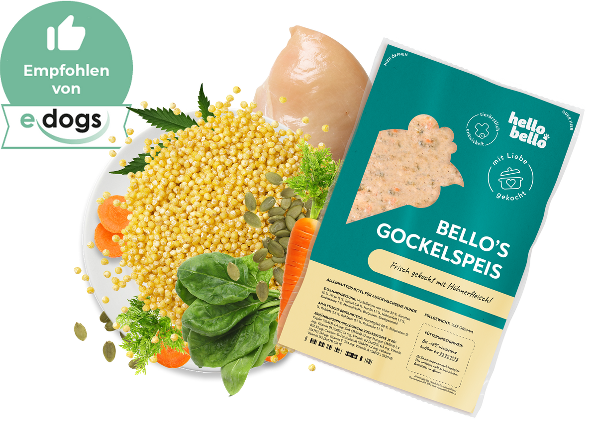 HelloBello Frischfutter mit Huhn Gockelspeis Zutaten